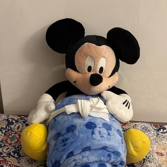 The Big One Other - The Big One Mickey Mouse Plush with Blue Blanket